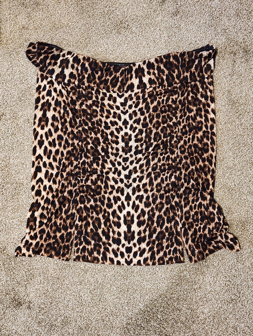 Torrid Pink & Black Label Ruched Cheetah Print Tube Top Size 0 Item# 521669